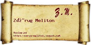 Zárug Meliton névjegykártya